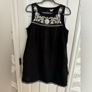 J.Crew black linen shift dress